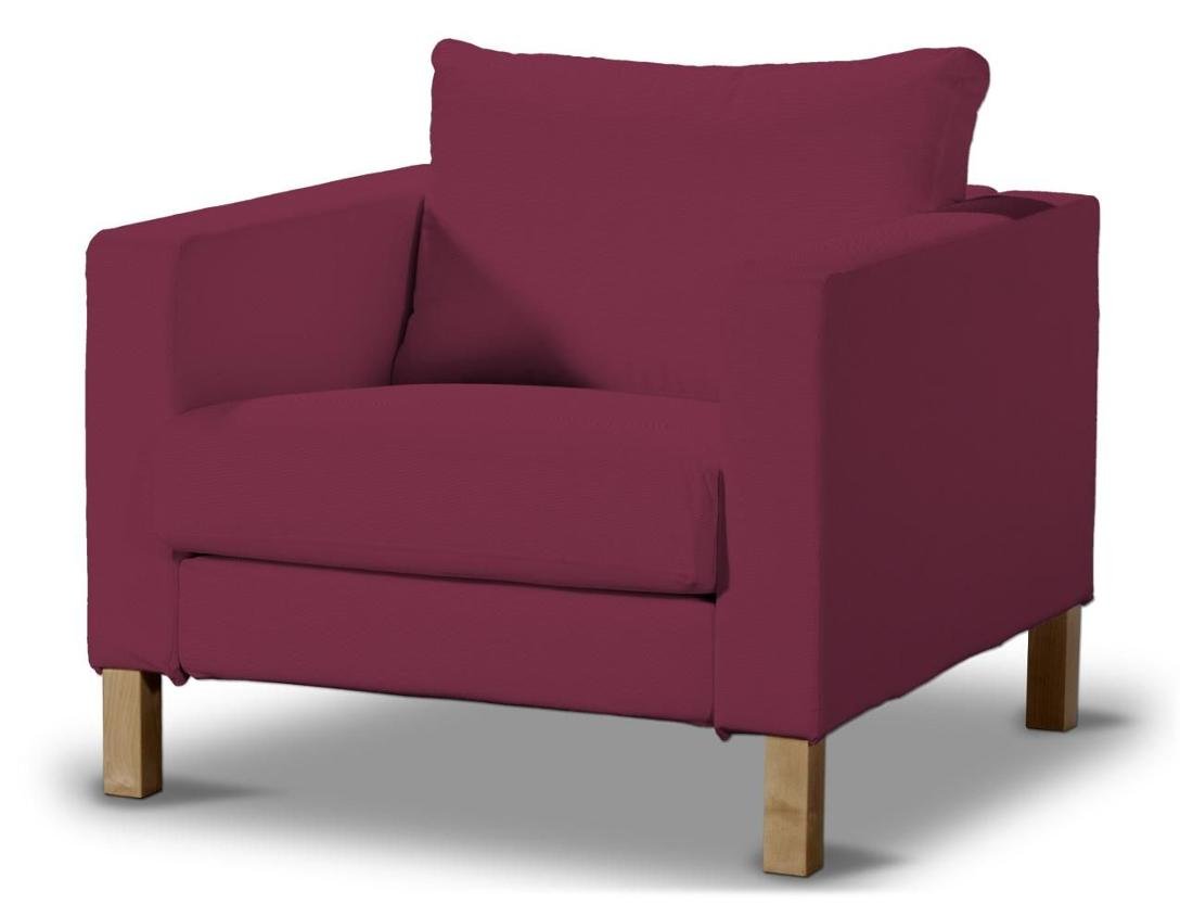 Dekoria pl pl Pokrowiec na fotel Karlstad krótki Plum śliwkowy) 89 x 89 x 64 cm Cotton Panama 619-702-32