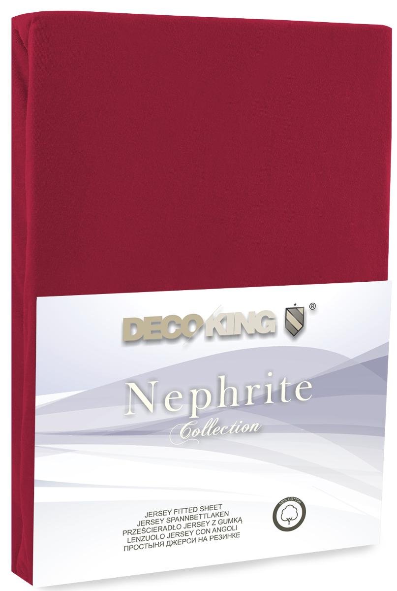 DecoKing DecoKing  Prześcieradło Jersey - Nephrite - Purpurowy 90x200 cm