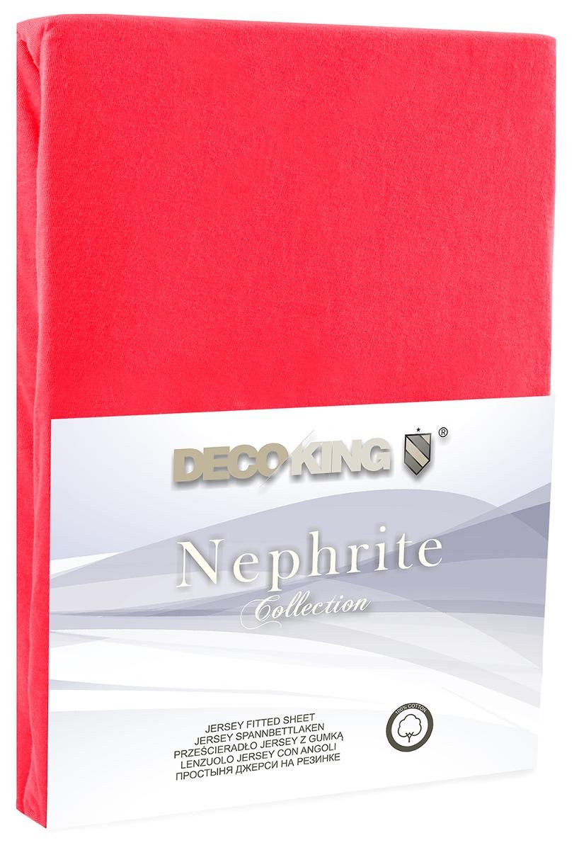 DecoKing DecoKing  Prześcieradło Jersey - Nephrite - Czerwony 160x200 cm