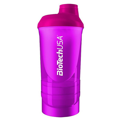 BioTech USA Shaker Wave, czarny, 600 ml + 200 ml + 150 ml