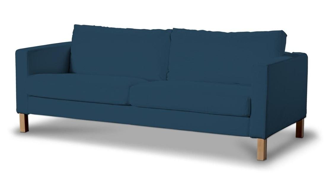 Dekoria Pokrowiec na sofę Karlstad 3-osobową nierozkładaną krótki Ocean Blue morski niebieski) Sofa Karlstad 3-osobowa Cotton Panama 615-702-30