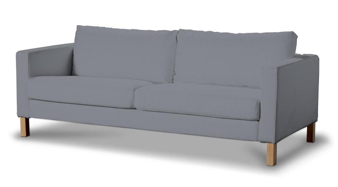 Dekoria pl pl Pokrowiec na sofę Karlstad 3-osobową nierozkładaną krótki Slade Grey szary) 204 x 89 x 64 cm Cotton Panama 615-702-07