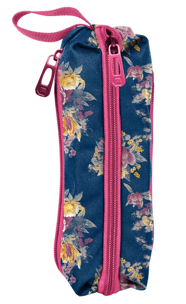 Paso piórnik szkolny, granatowy, róże, 3 komory