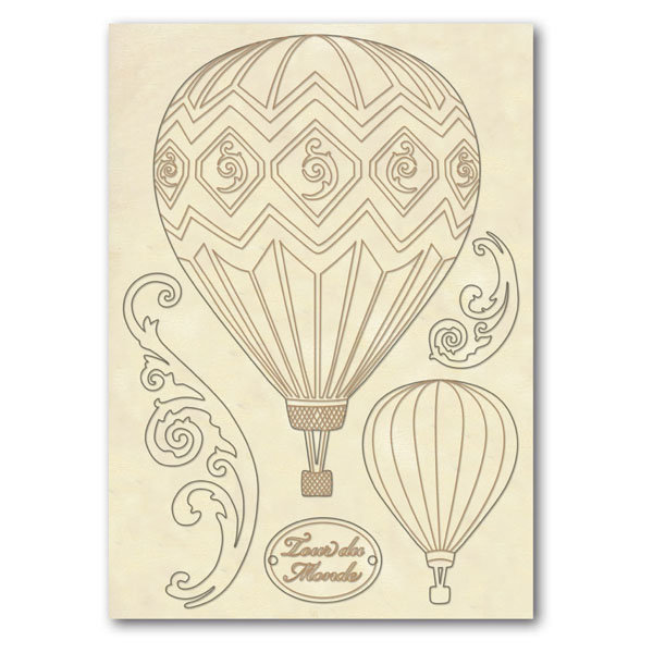 Drewniana wycinanka, A5,  Hot-air balloons