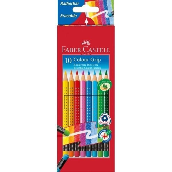 Faber Castell Kredki Grip z gumką 10 kolorów FABER CASTELL