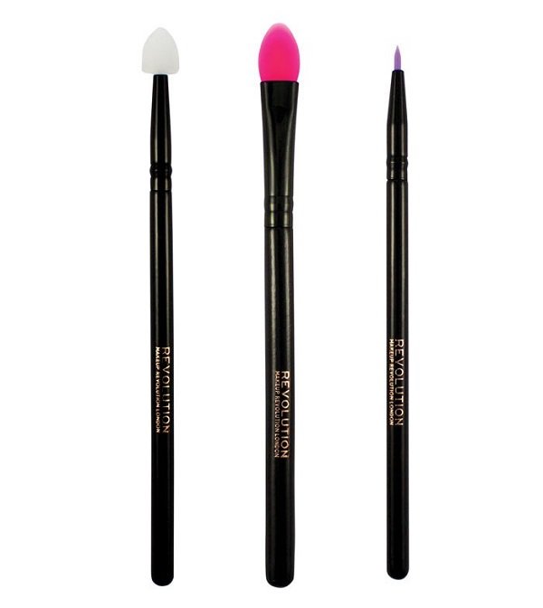Makeup Revolution Silicone Eye Zestaw Pędzli Silikonowych Do Cieni 1op.-3szt