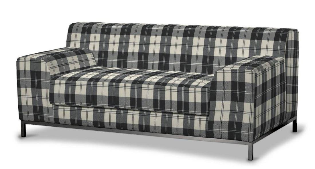 Dekoria Pokrowiec na sofę Kramfors 2-osobową krata czarno-biała Sofa Kramfors 2-osobowa Edinburgh 624-115-74