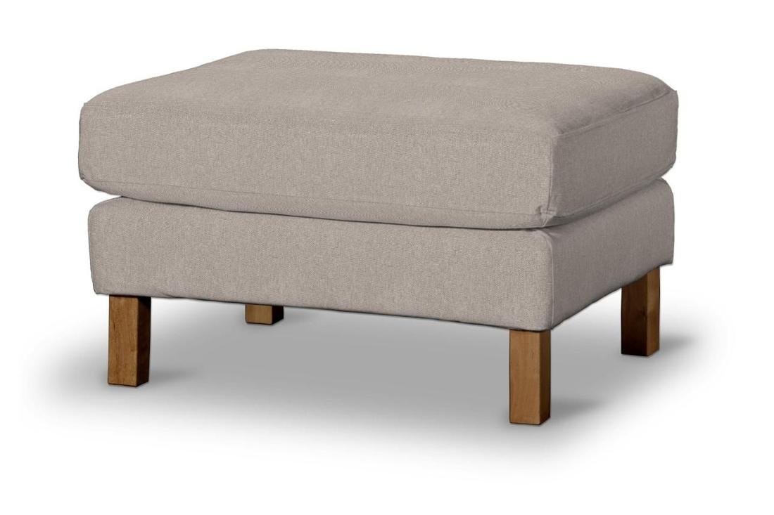 Dekoria pl pl Pokrowiec na podnóżek Karlstad beżowo-szary 61 x 79 x 44 cm Etna 622-705-09