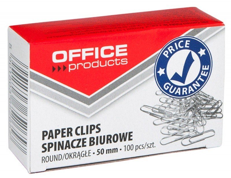 Office products Spinacze orkągłe okrągłe , 50mm, srebrne 18085015-05