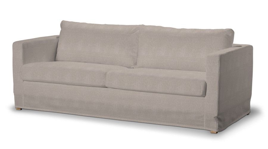 Dekoria pl pl Pokrowiec na sofę Karlstad 3-osobową nierozkładaną długi beżowo-szary 204 x 89 x 66 cm Etna 5901775086884