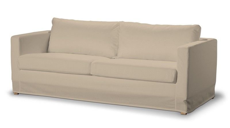 Dekoria pl Pokrowiec na sofę Karlstad 3-osobową nierozkładaną długi Caffe Latte beżowy) 204 x 89 x 66 cm Cotton Panama