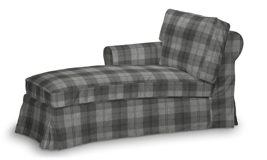 Dekoria Pokrowiec na szezlong Ektorp lewy krata szaro-grafitowa 84 x 166 x 73 cm Edinburgh 642-115-75