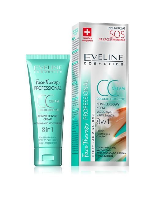 Eveline Cosmetics Face Therapy Professional krem CC 8 w 1 łagodząco-nawilżający 30ml