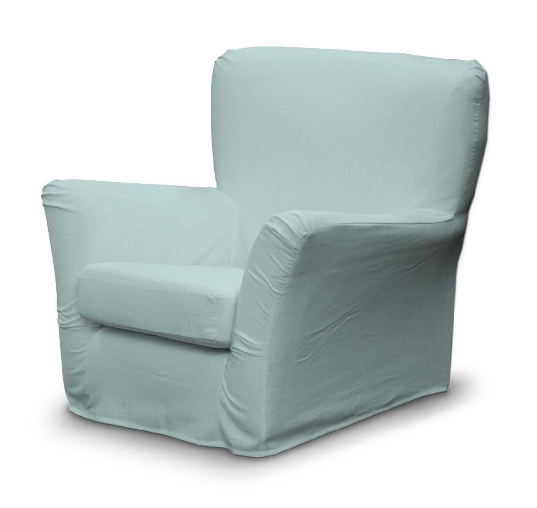 Dekoria Pokrowiec na fotel Tomelilla z zakładkami pastelowy błękit 78 x 60 x 88 cm Cotton Panama 649-702-10
