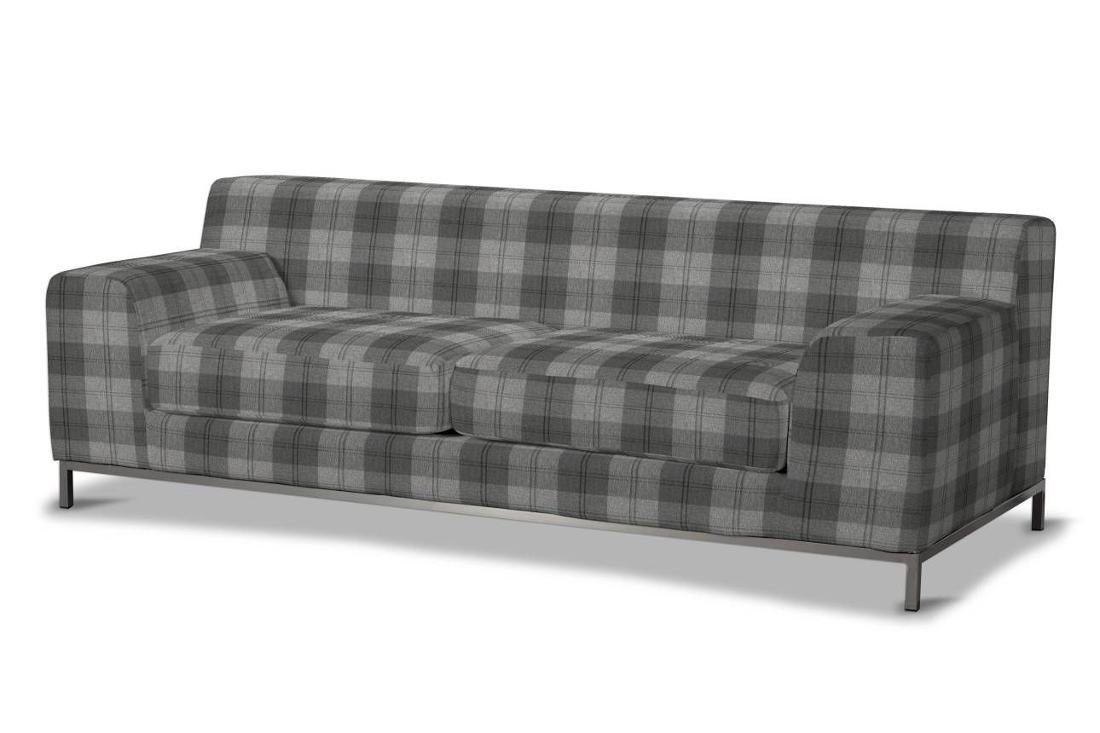 Dekoria Pokrowiec na sofę Kramfors 3-osobowa krata szaro-grafitowa Sofa Kramfors 3-osobowa Edinburgh 623-115-75