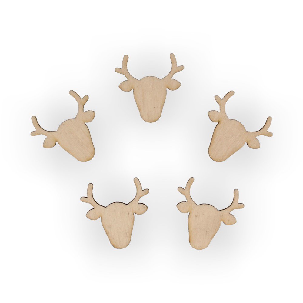 EKO-DECO, scrapki głowa renifera, 5 sztuk