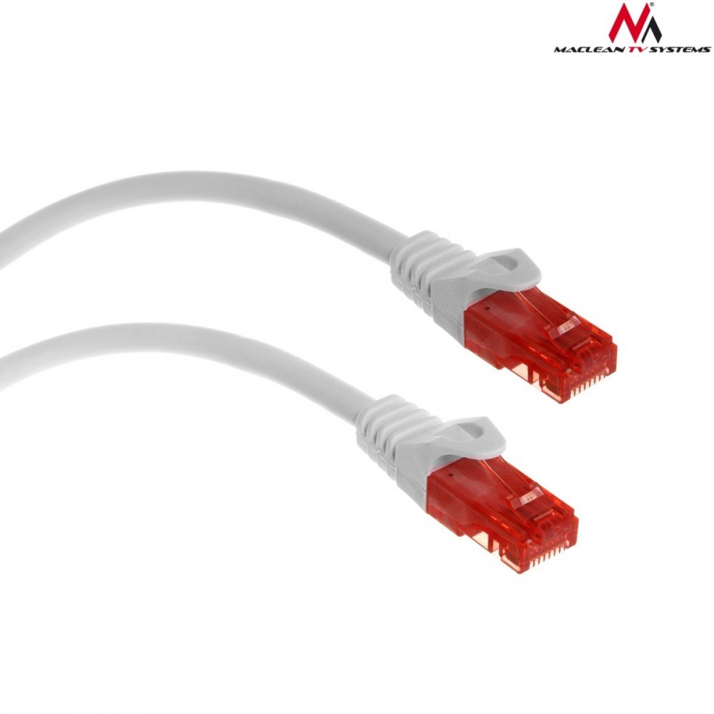 Maclean MCTV-301 W 47265 Przewód kabel patchcord UTP cat6 wtyk-wtyk 1m biały CEN-47265