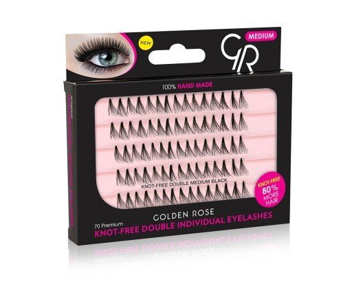 Golden Rose INDIVIDUAL EYELASHES KĘPKI RZĘS BEZ WĘZEŁKÓW MEDIUM