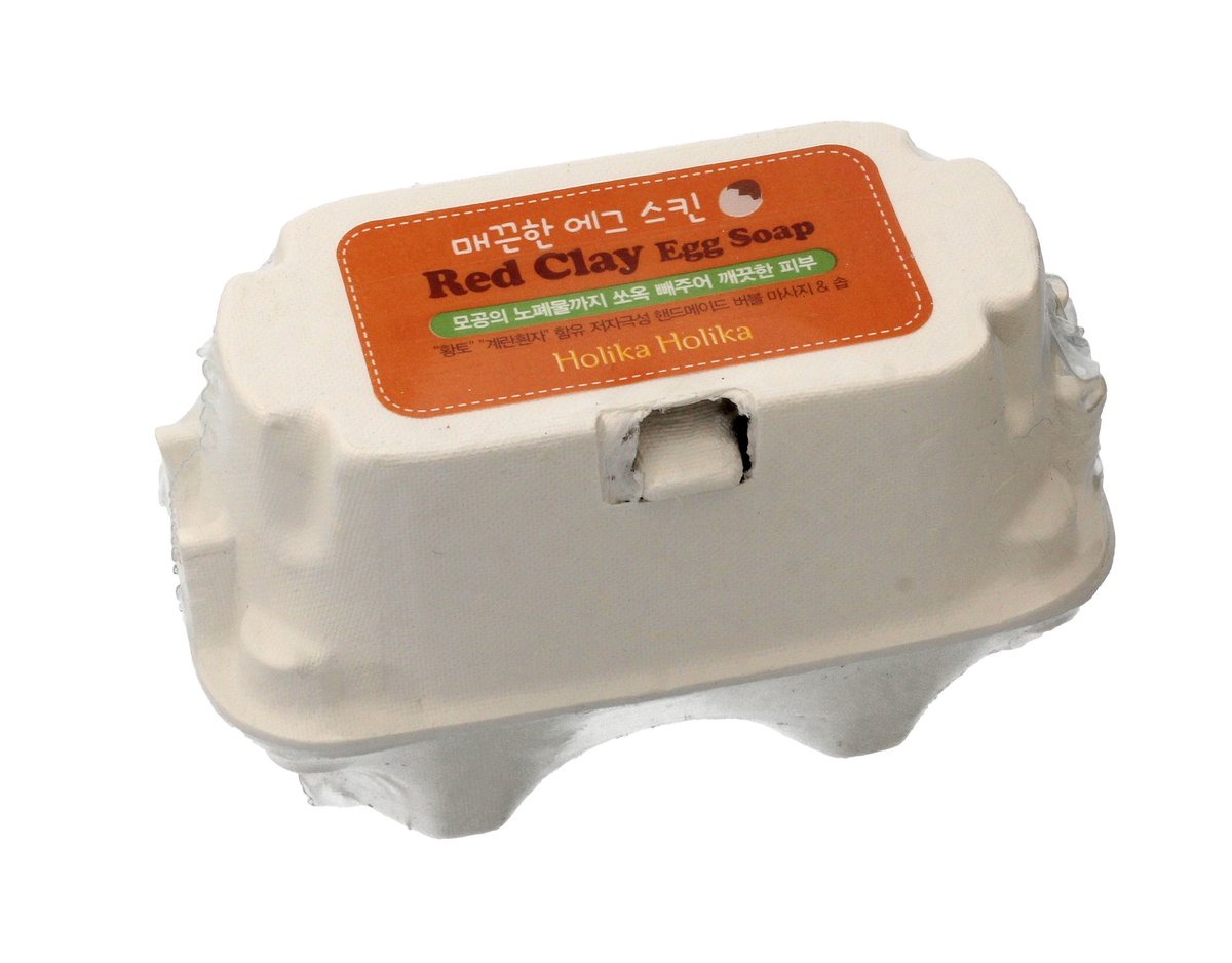 Holika Holika Red Clay Egg Soap mydełka do twarzy 2x50g