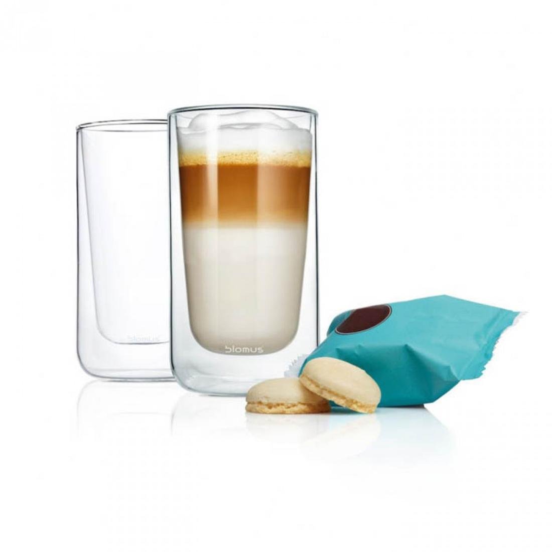 Blomus Zestaw szklanek do latte BLOMUS Nero, 7,5x14 cm, 2 szt.