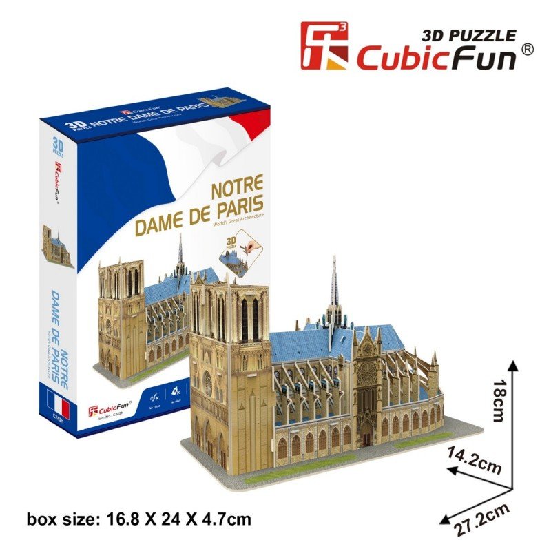 Cubicfun Puzzle 3D Katedra Notre Dame wersja 2018