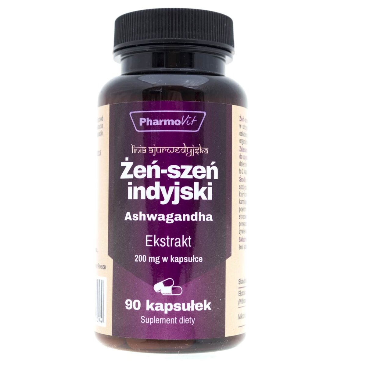 PharmoVit Żeń-Szeń Indyjski Ashwagandha 20:1 200 mg (90 kaps) Pharmovit phv-151