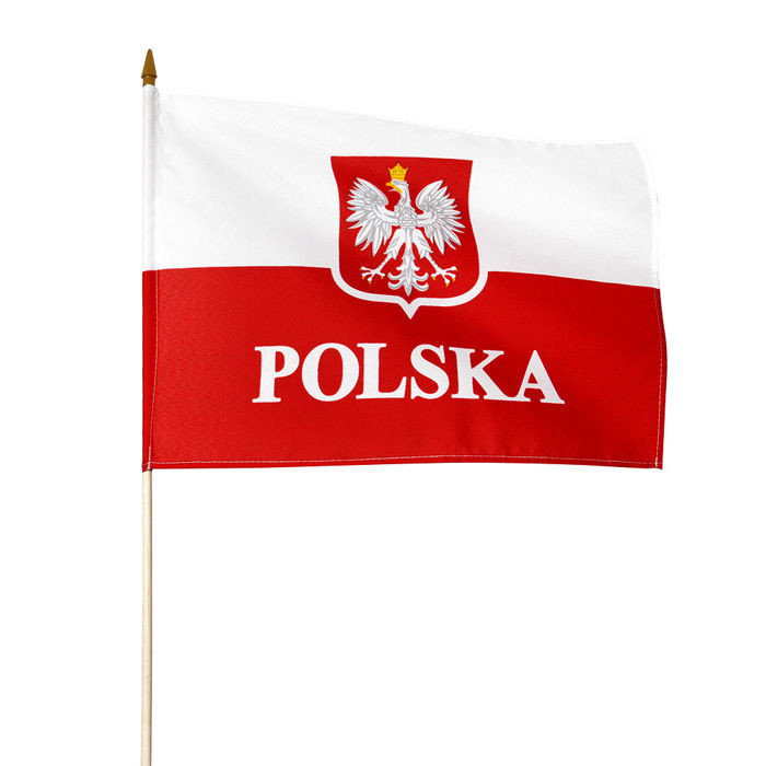 Sportech Flaga polska z uchwytem, 30x40 cm