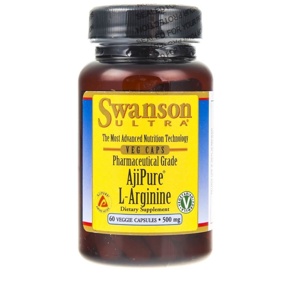 SWANSON Suplement diety AjiPure L-Arginina 500 mg, 60 kapsułek