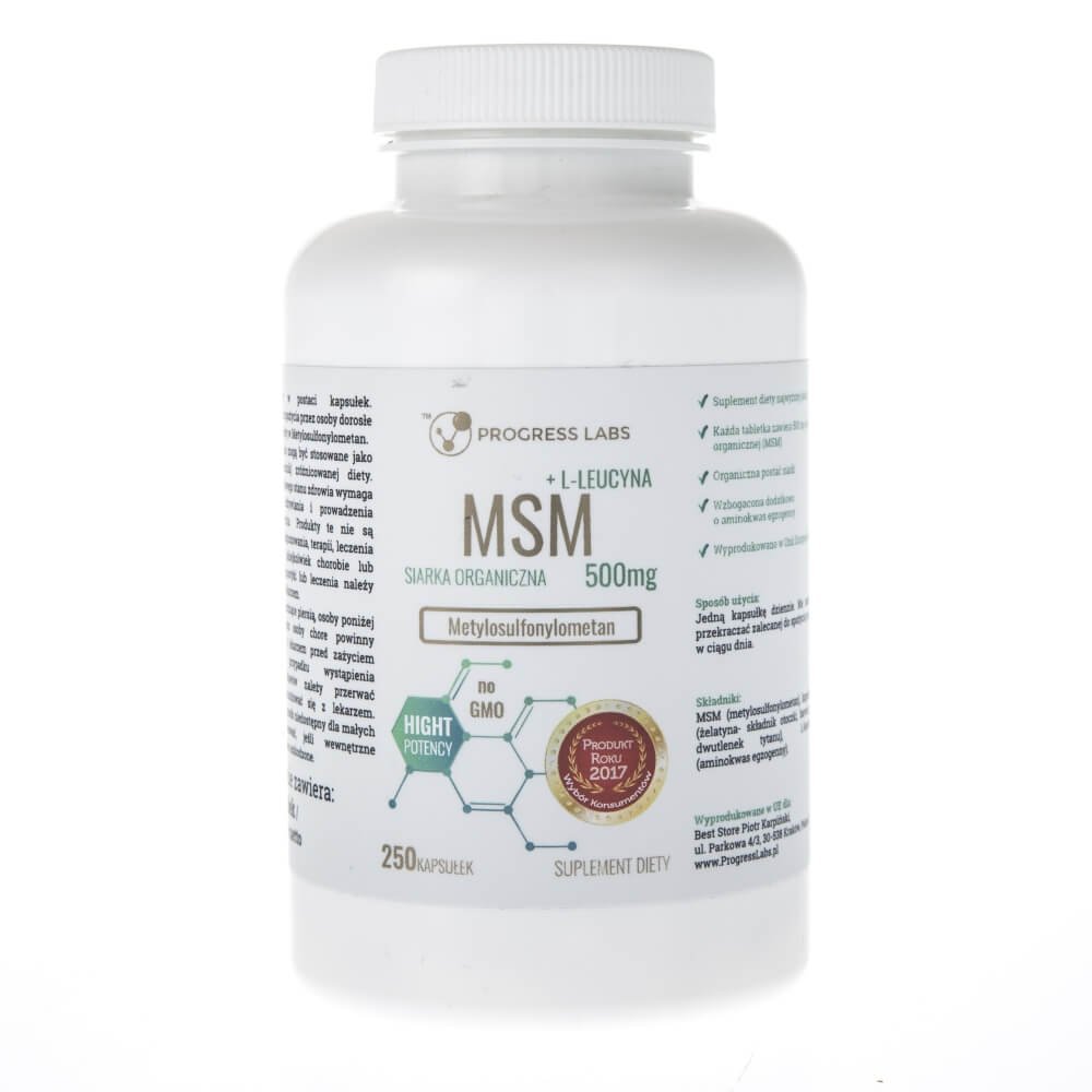 Progress Labs Progress Labs MSM (siarka organiczna) 500 mg - 250 kapsułek
