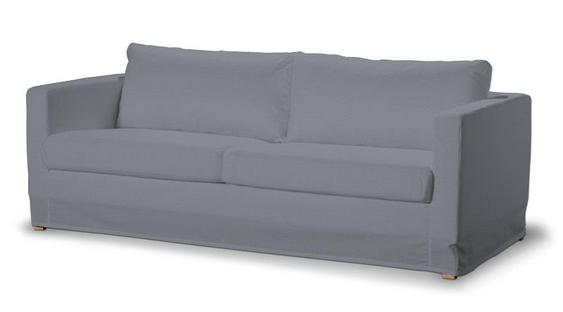 Dekoria pl Pokrowiec na sofę Karlstad 3-osobową nierozkładaną długi Slade Grey szary) 204 x 89 x 66 cm Cotton Panama