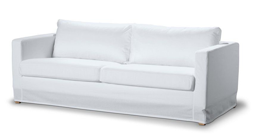 Dekoria pl pl Pokrowiec na sofę Karlstad 3-osobową nierozkładaną długi White biały) 204 x 89 x 66 cm Cotton Panama 616-702-34