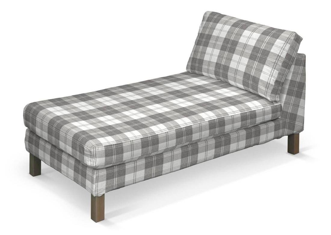 Dekoria pl pl Pokrowiec na szezlong Karlstad wolnostojący krótki krata szaro-biała 80 x 160 x 80 cm Edinburgh 732-115-79