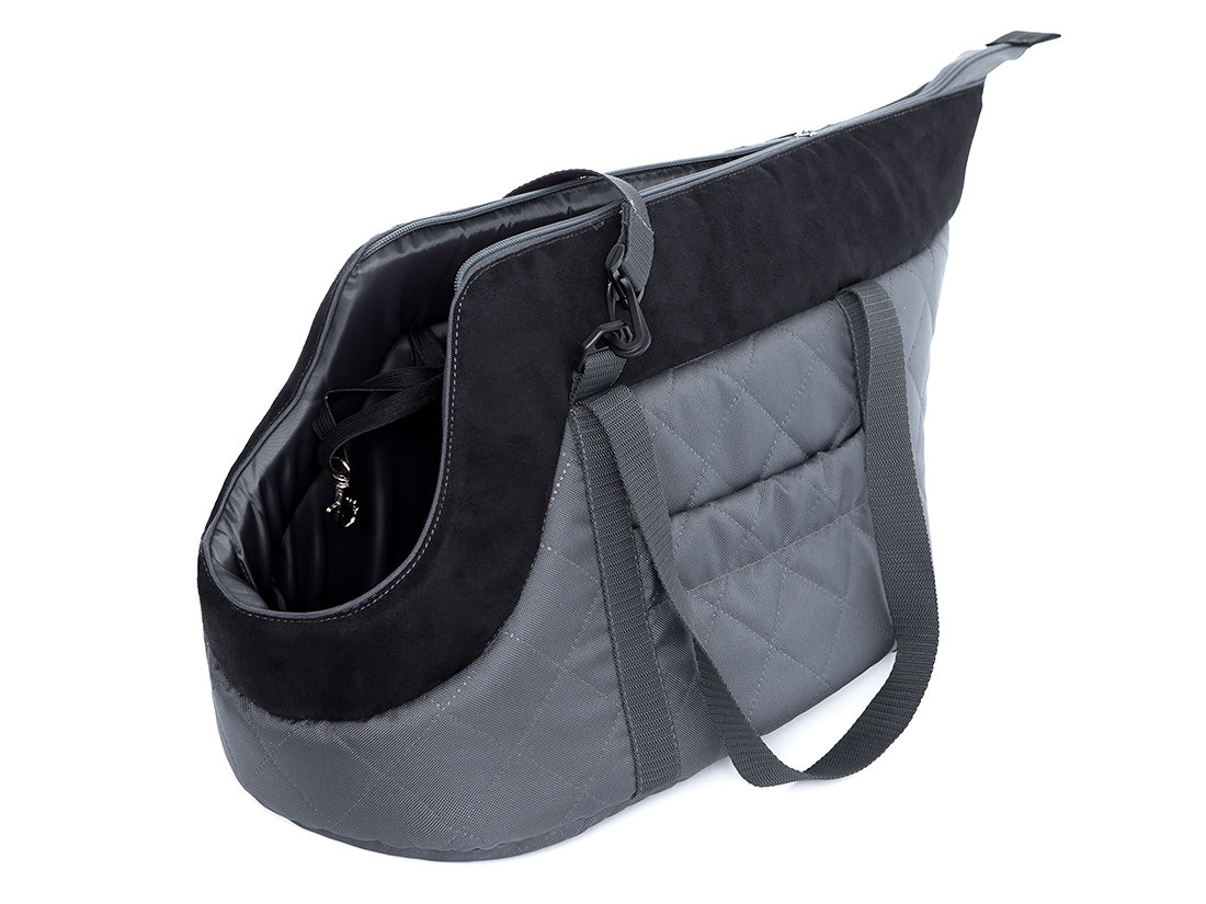 Hobbydog Torba transportowa dla psa, grafit z czarnym, 20x36x22 cm