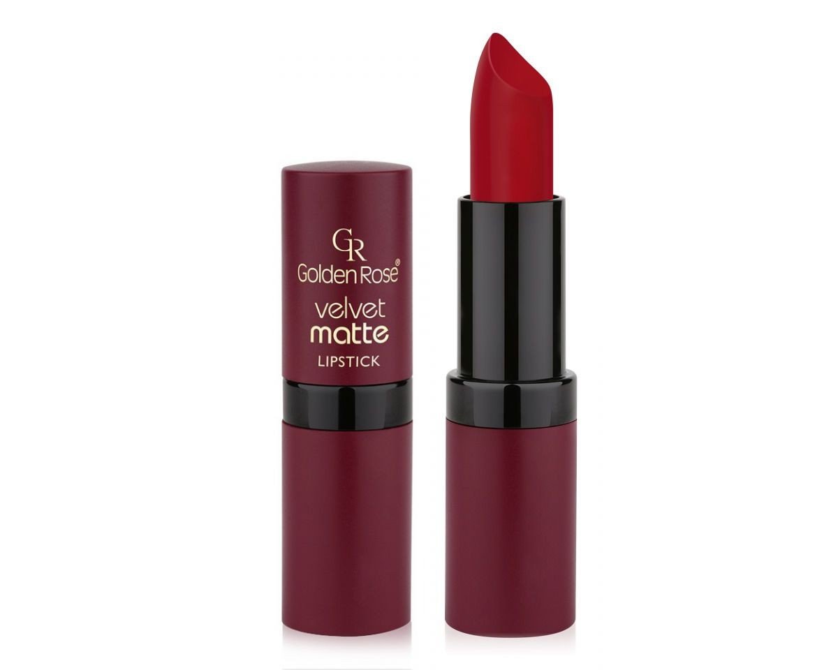 Golden Rose Velvet Matte Lipstick matowa szminka do ust zapewnia rewelacyjny, matowy wygląd. Doskonały makijaż ust, szeroki wybór odcieni kolorystycznych. M00007849