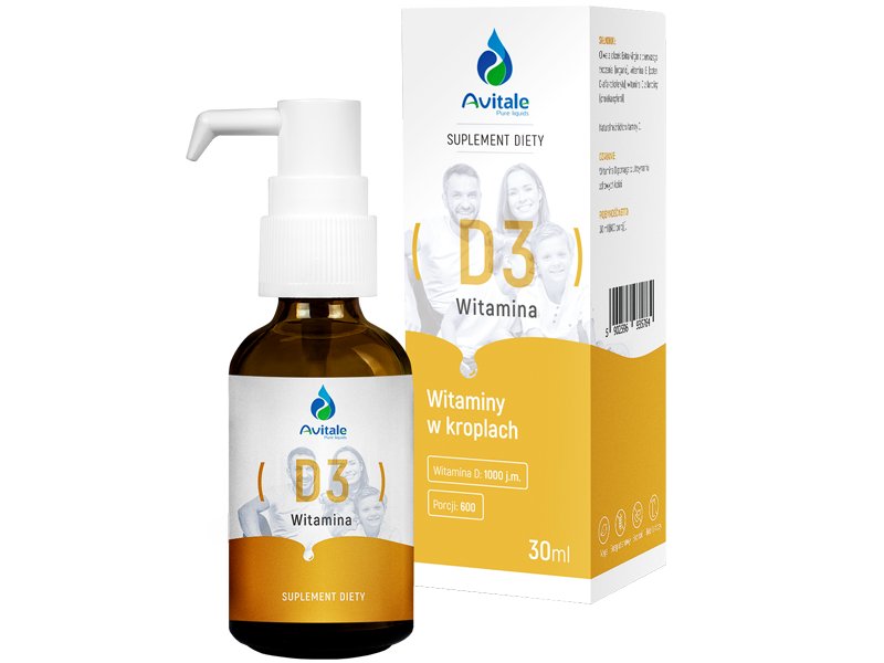 MedicaLine Witamina D3 1000 IU z Lanoliny (30ml) Avitale