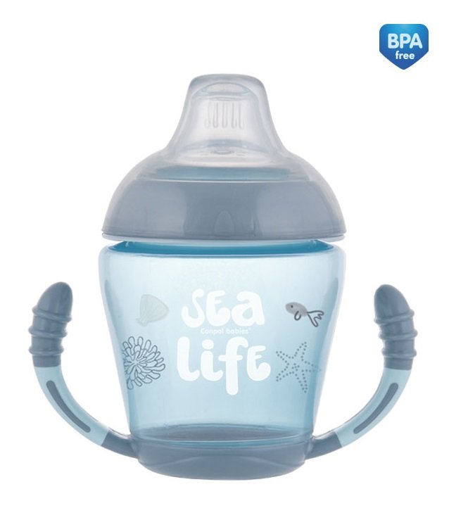 Canpol babies Babies, Sea Life, Kubek niekapek, silikonowy, Szary, 230 ml