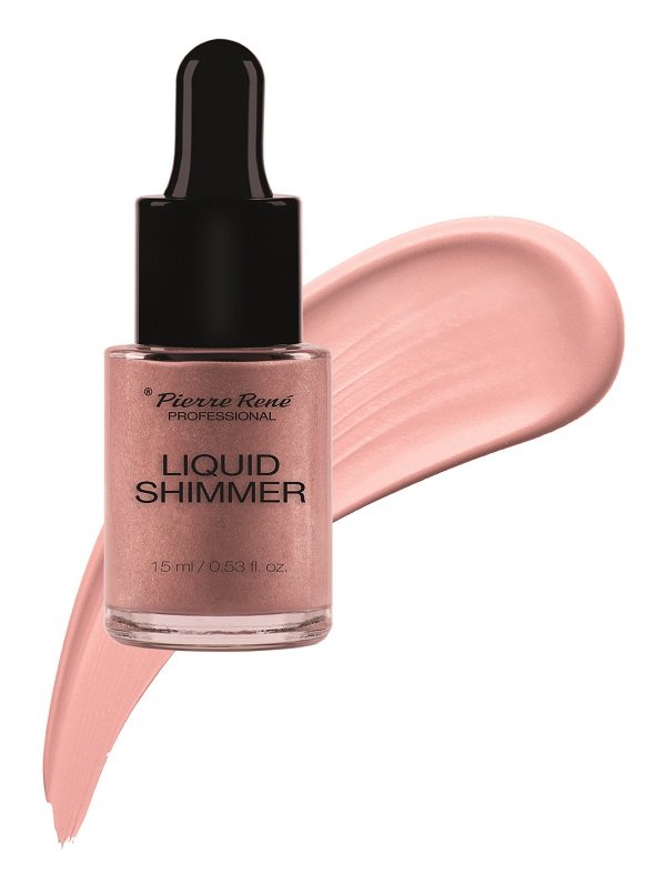 Pierre Rene Professional Liquid Shimmer rozświetlacz w płynie No 02 Rose Gold 15ml