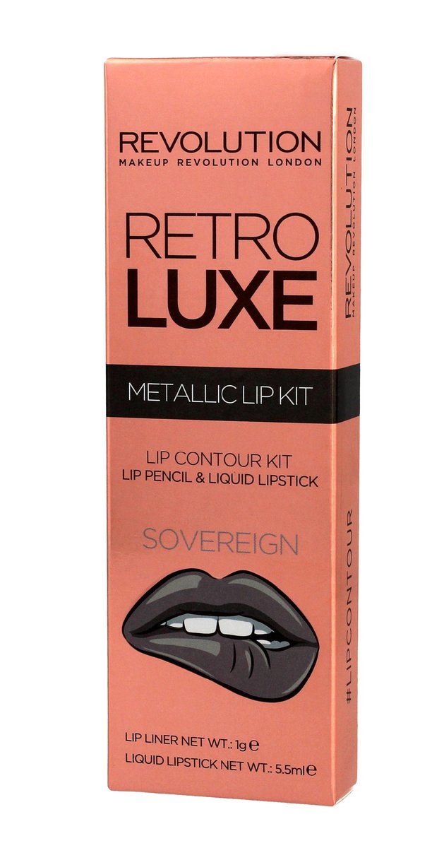 Makeup Revolution Zestaw do makijażu ust - Retro Luxe Metallic Lip Kit Zestaw do makijażu ust - Retro Luxe Metallic Lip Kit