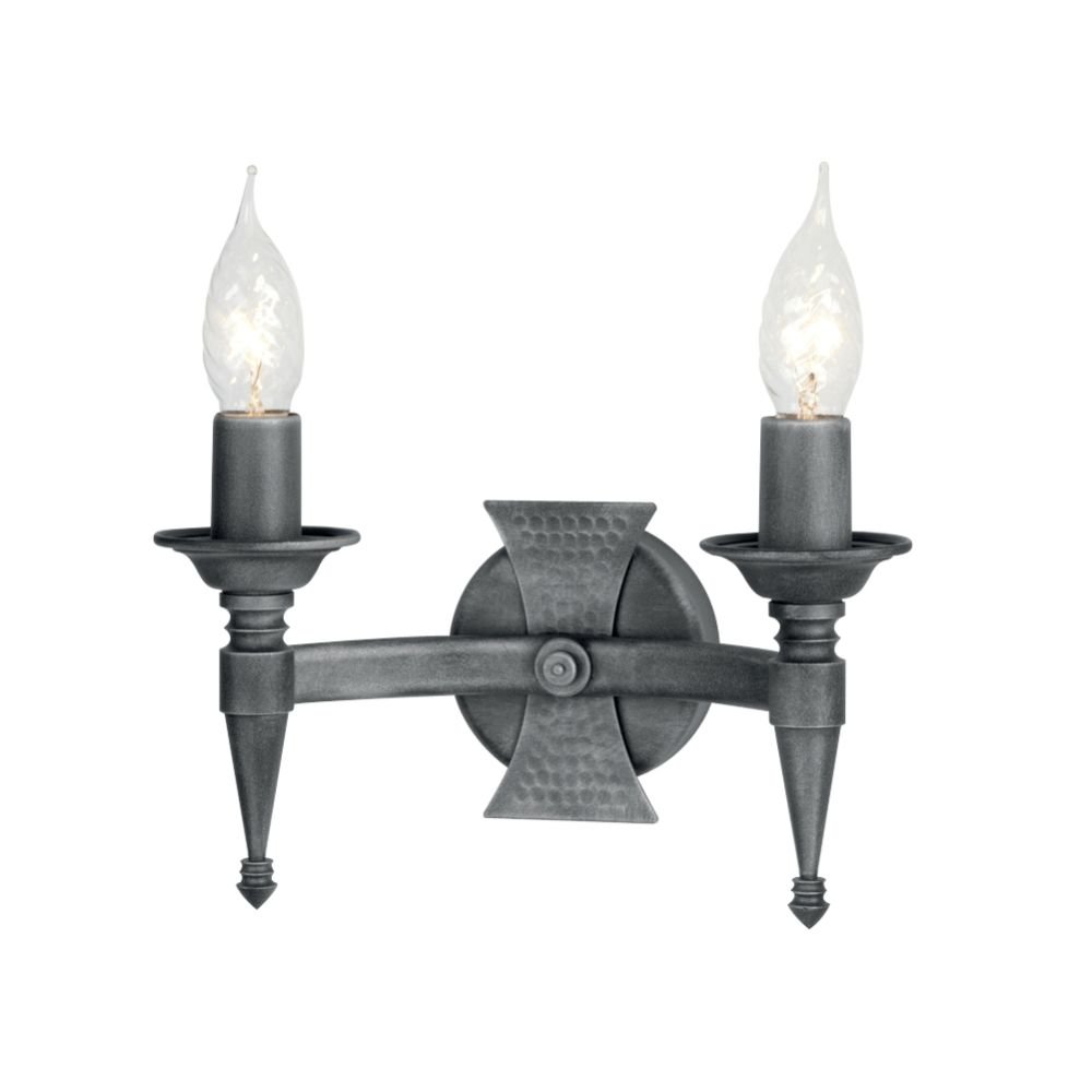 Elstead Lighting Saxon 2Lt Wall Light Black/Silver SAX2 BLK/SIL Elstead kinkiet świecznikowy stylowy SAX2 BLK/SIL)