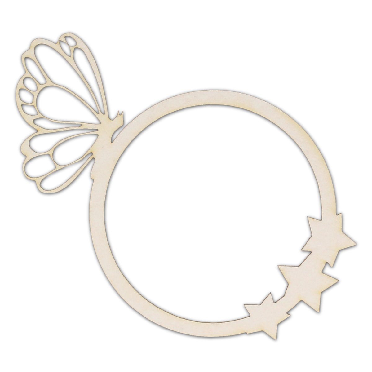 EKO-DECO, okrągła ramka z motylem i gwiazdami