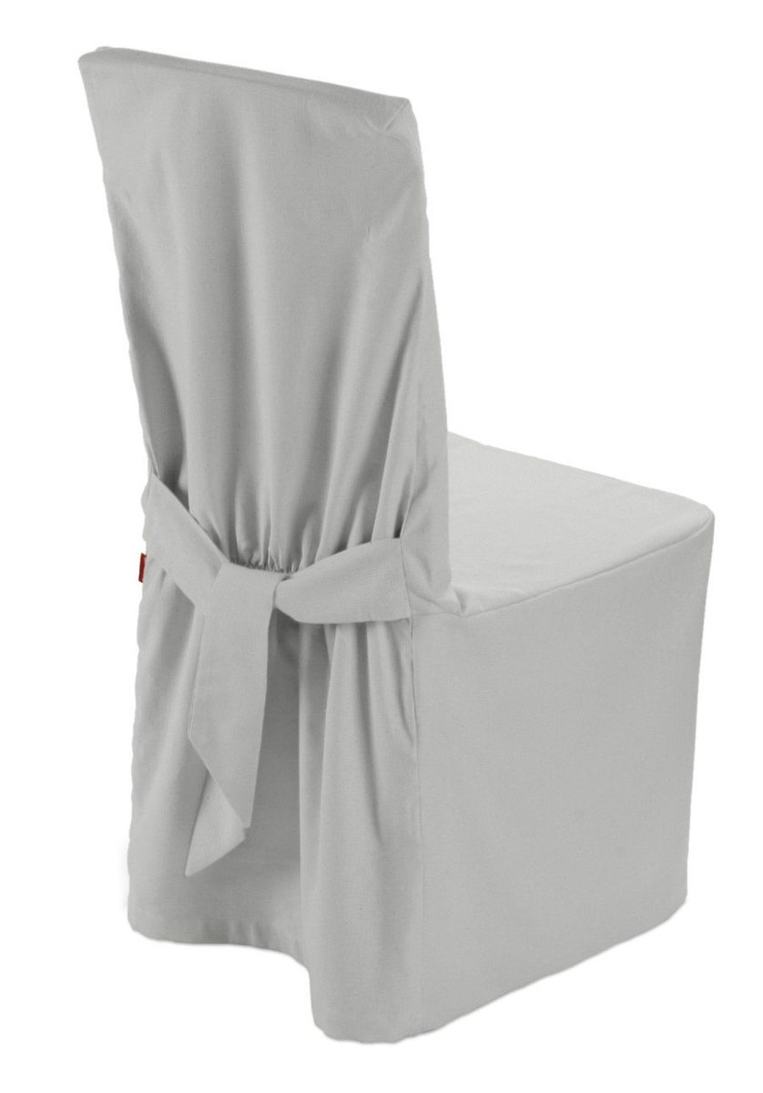 Dekoria Sukienka na krzesło gołębi srebrny z połyskiem 45 × 94 cm Damasco 580-141-77