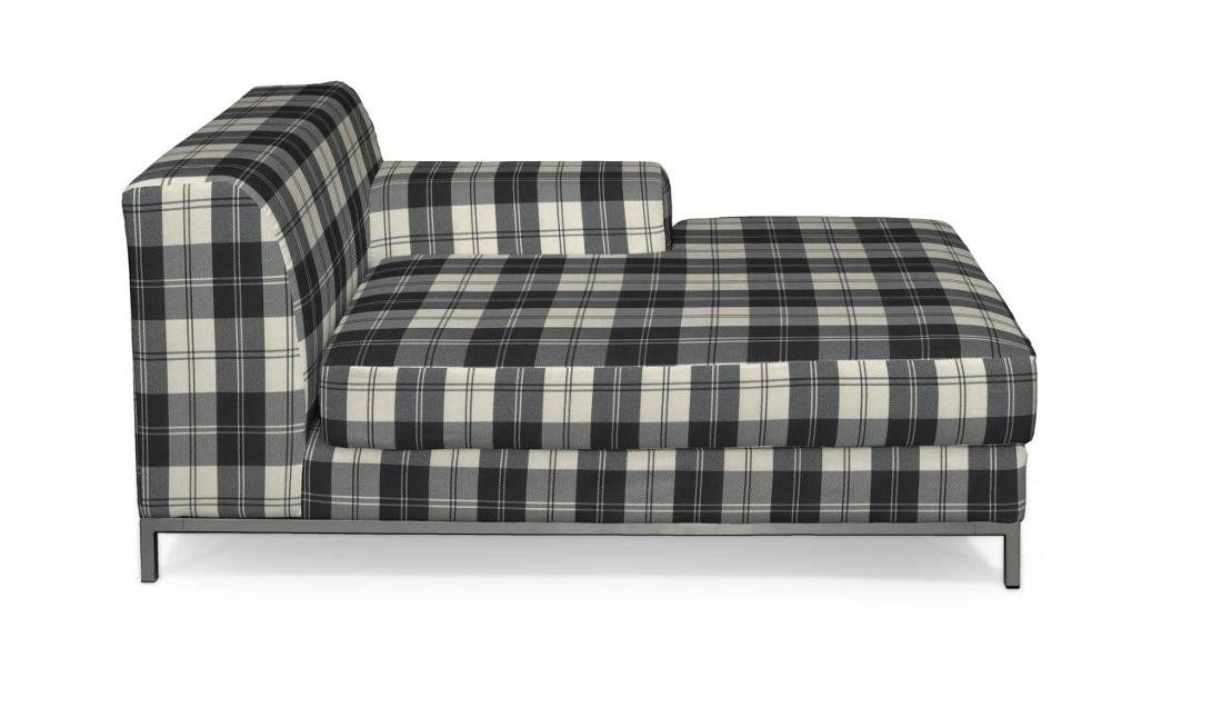 Dekoria Pokrowiec na szezlong prawostronny Kramfors krata czarno-biała Szezlong prawostronny Kramfors Edinburgh 708-115-74