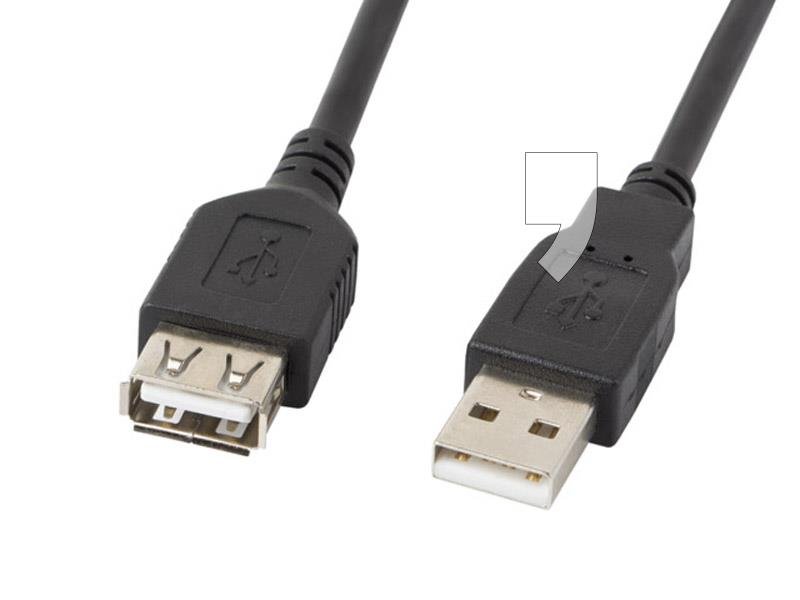 LANBERG Przedłużacz USB 2.0 Lanberg AM-AF 0,7m czarny CA-USBE-10CC-0007-BK