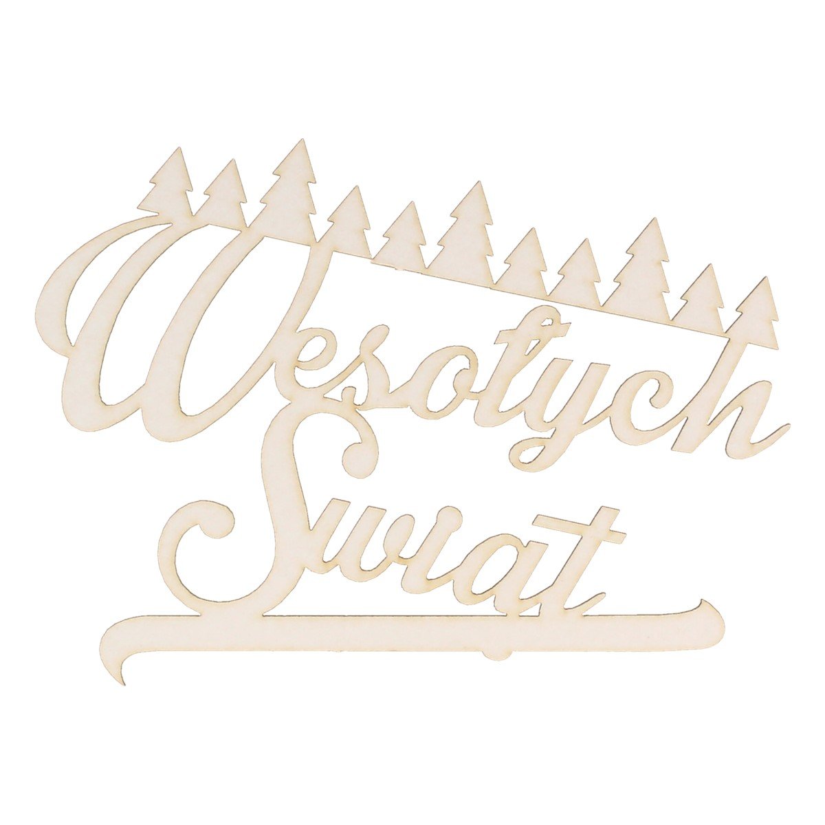 EKO-DECO, napis Wesołych Świąt z choinkami