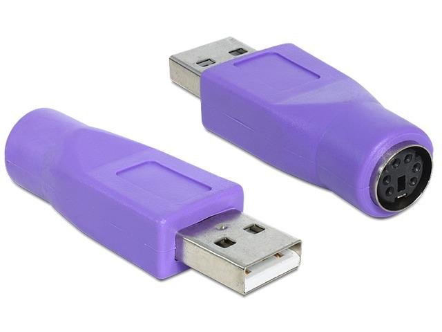 Delock ADAPTER USB->PS/2 FIOLETOWY (AIDEKA000000050)