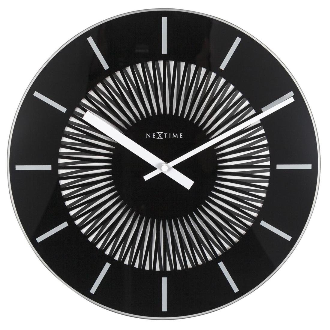 Nextime Zegar ścienny Radial, czarny, 35x3,5 cm