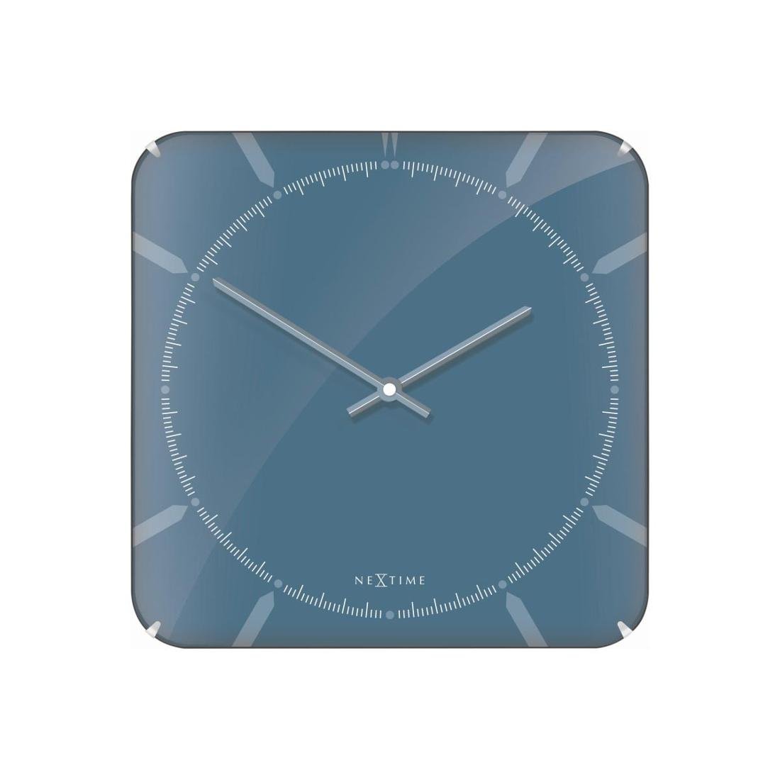 Nextime Zegar ścienny Basic Square Dome blue by 3172