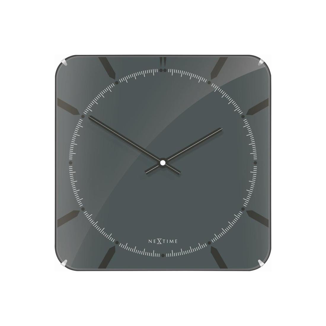 Nextime Zegar ścienny Basic Square Dome grey by 3173