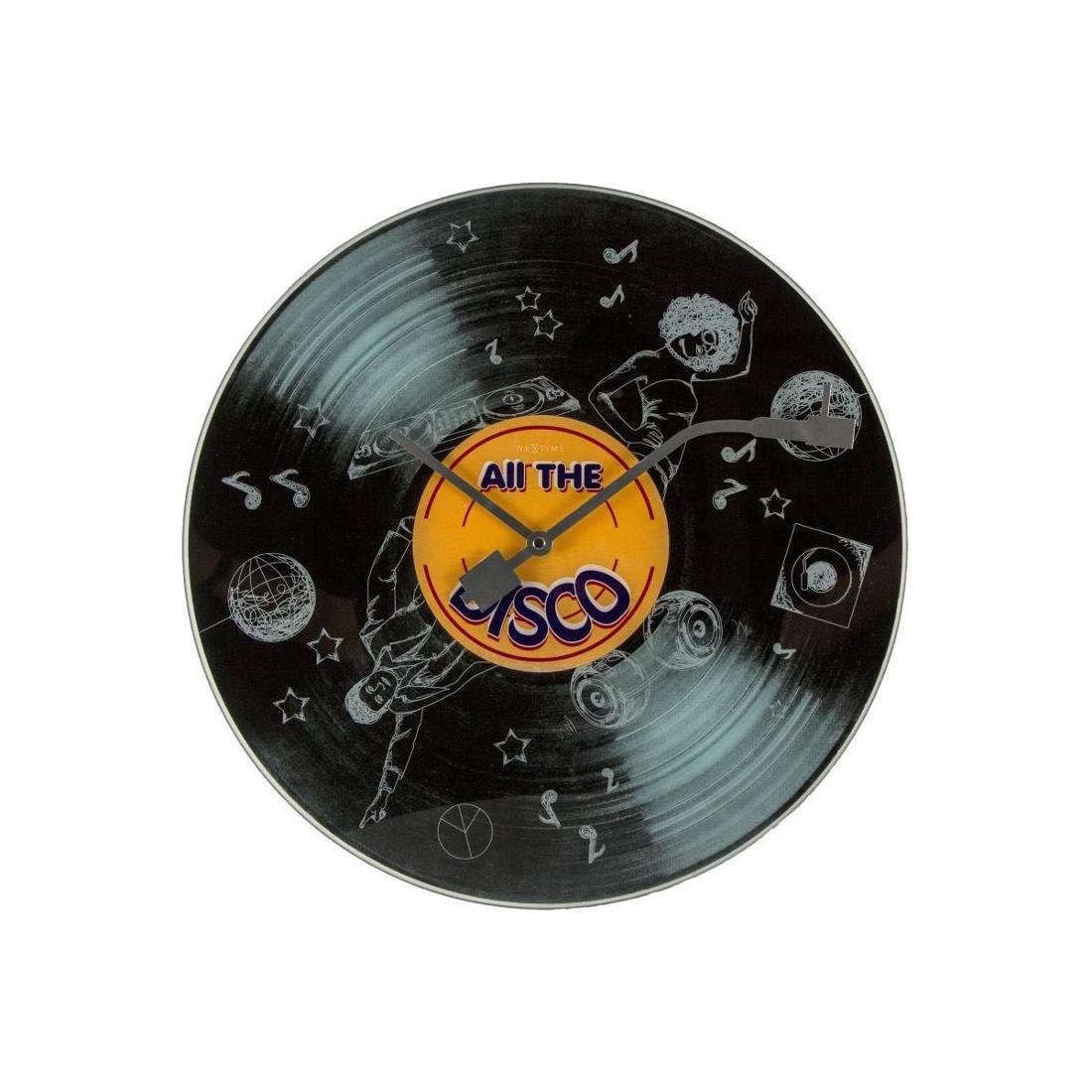 Nextime Zegar ścienny All the Disco, czarny, 43x3,5 cm