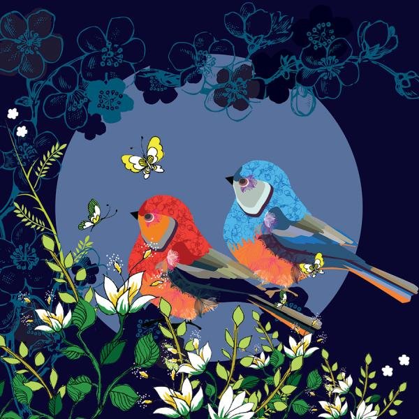 Swarovski Clear Creations Karnet okolicznościowy Ptaszki i motylek